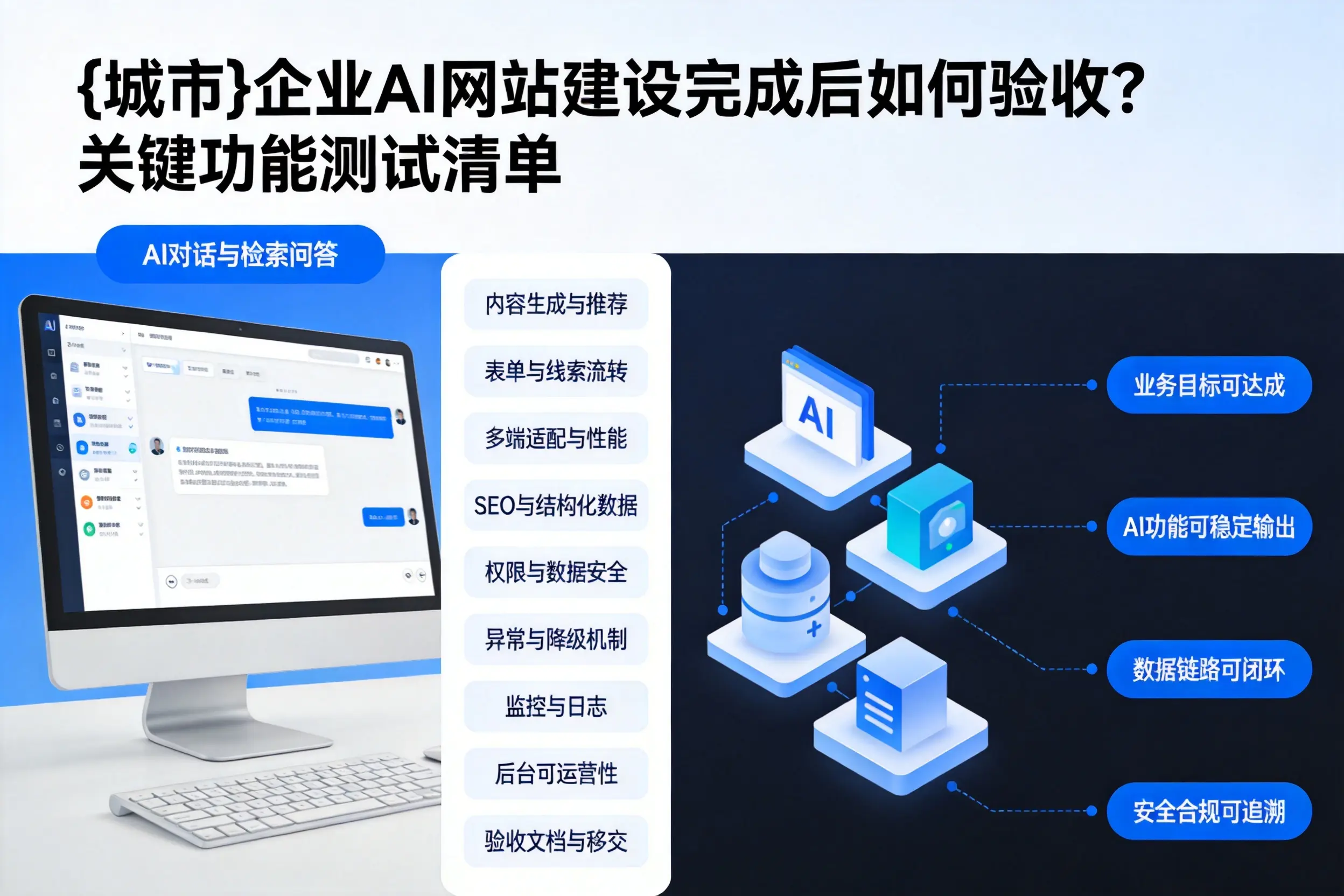海西企业AI网站建设完成后如何验收？关键功能测试清单