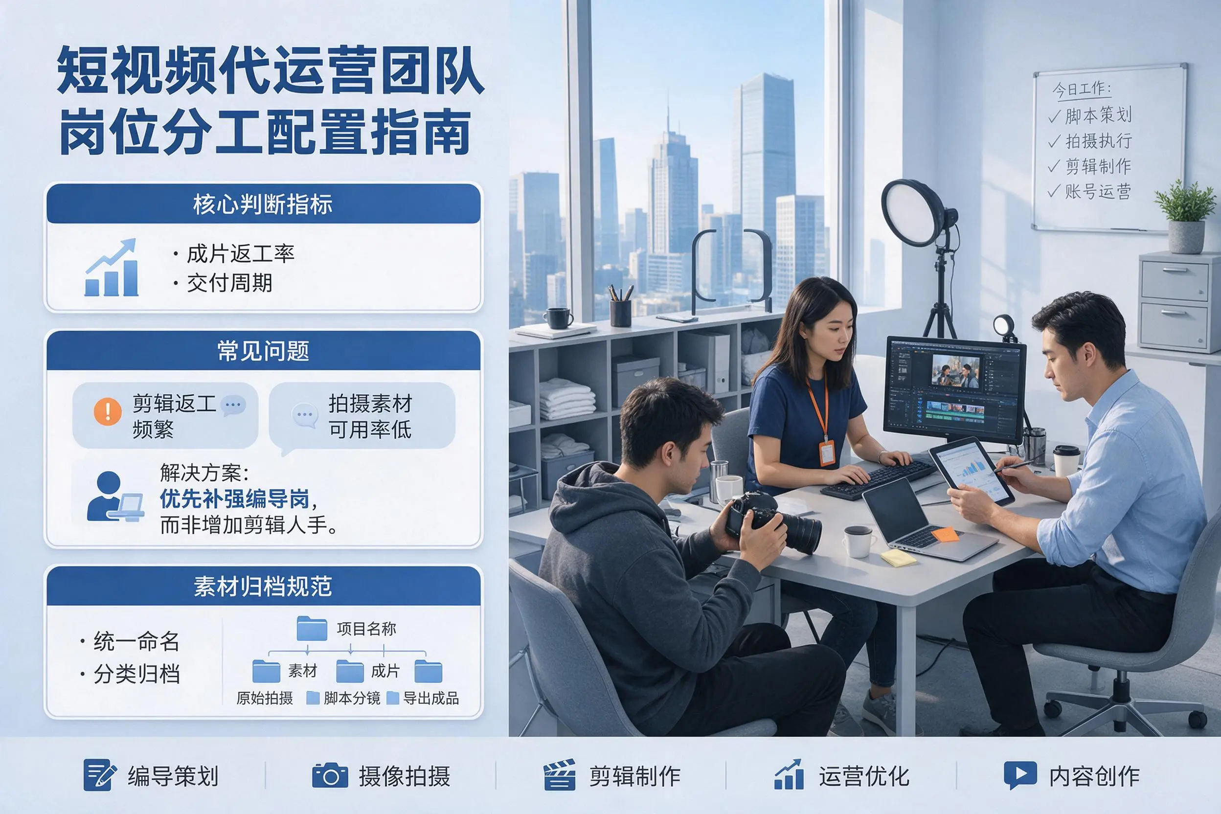 短视频代运营团队如何配置？海西企业岗位分工科普说明