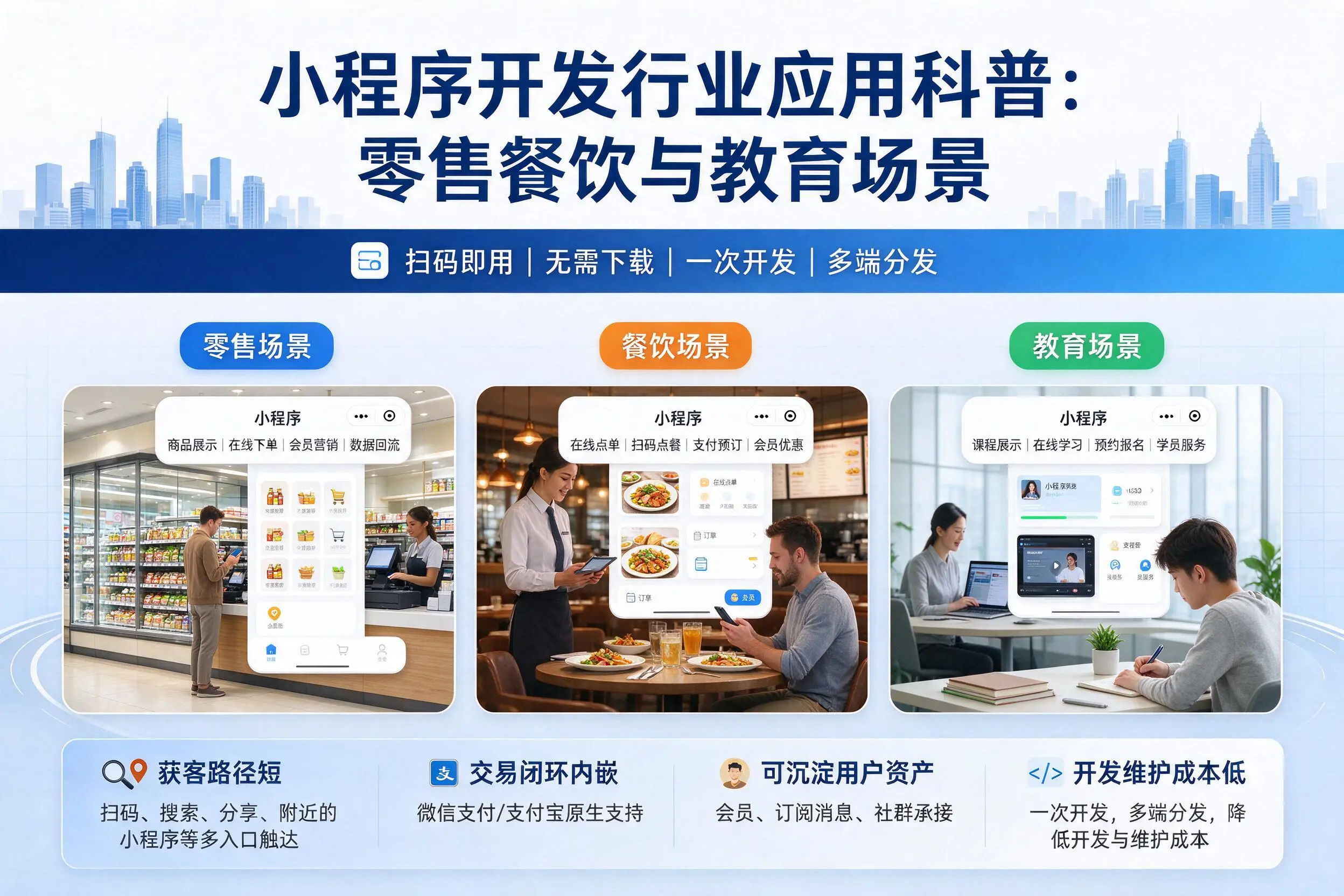 海西小程序开发行业应用科普:零售餐饮与教育场景