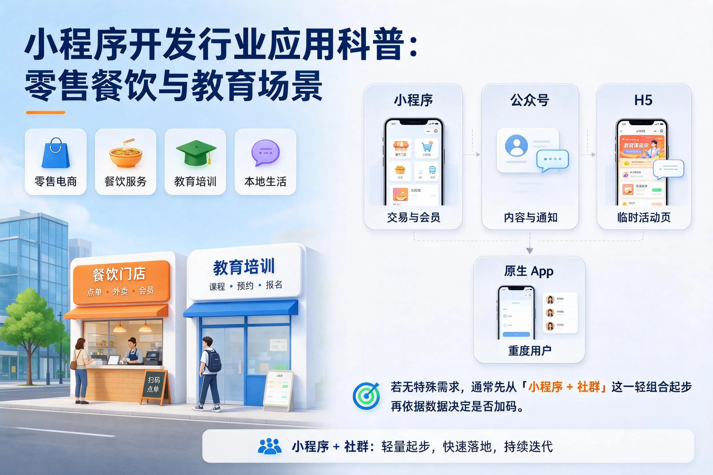 海西小程序开发行业应用科普:零售餐饮与教育场景