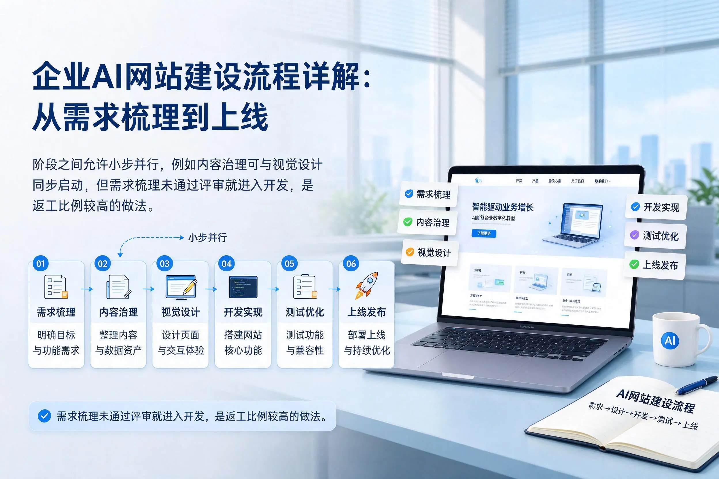 海西企业AI网站建设流程详解:从需求梳理到上线