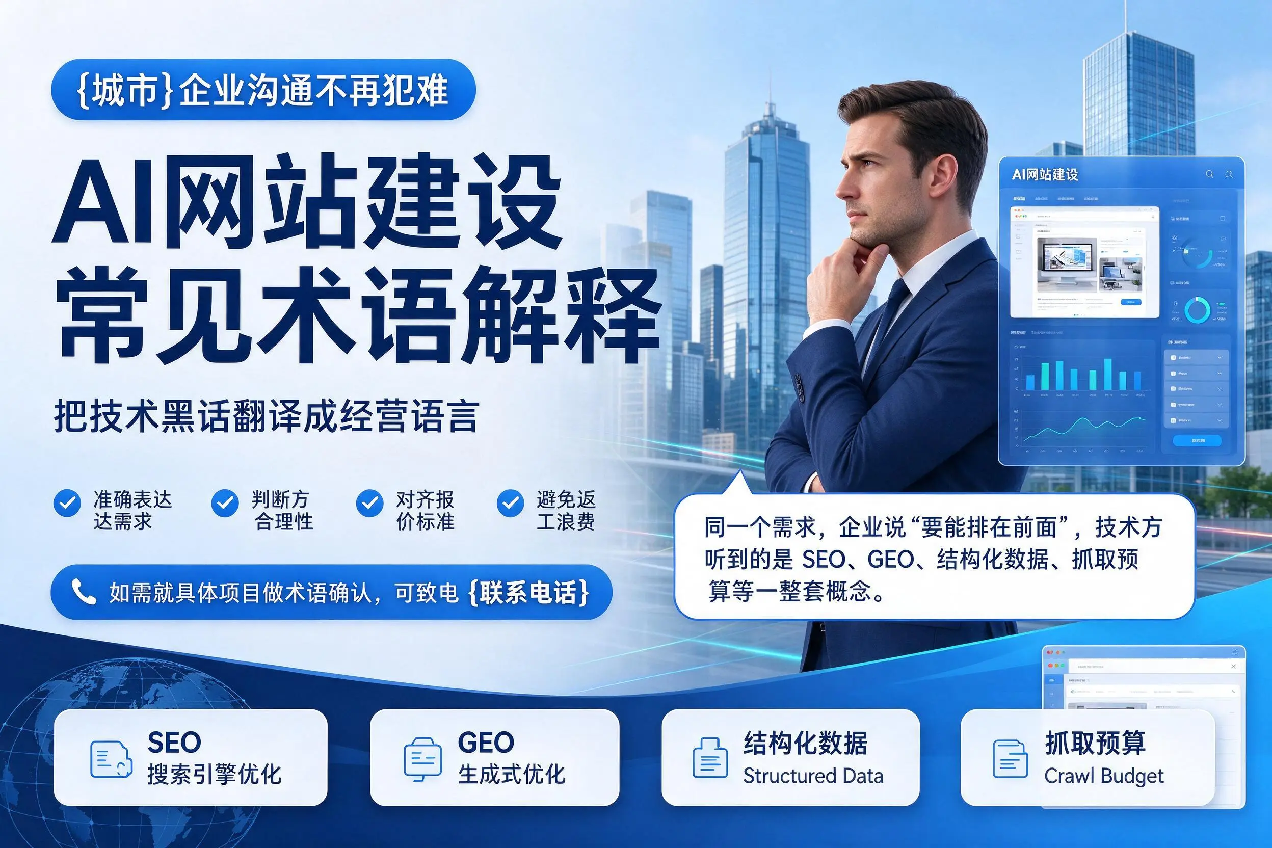 AI网站建设常见术语解释,海西企业沟通不再犯难